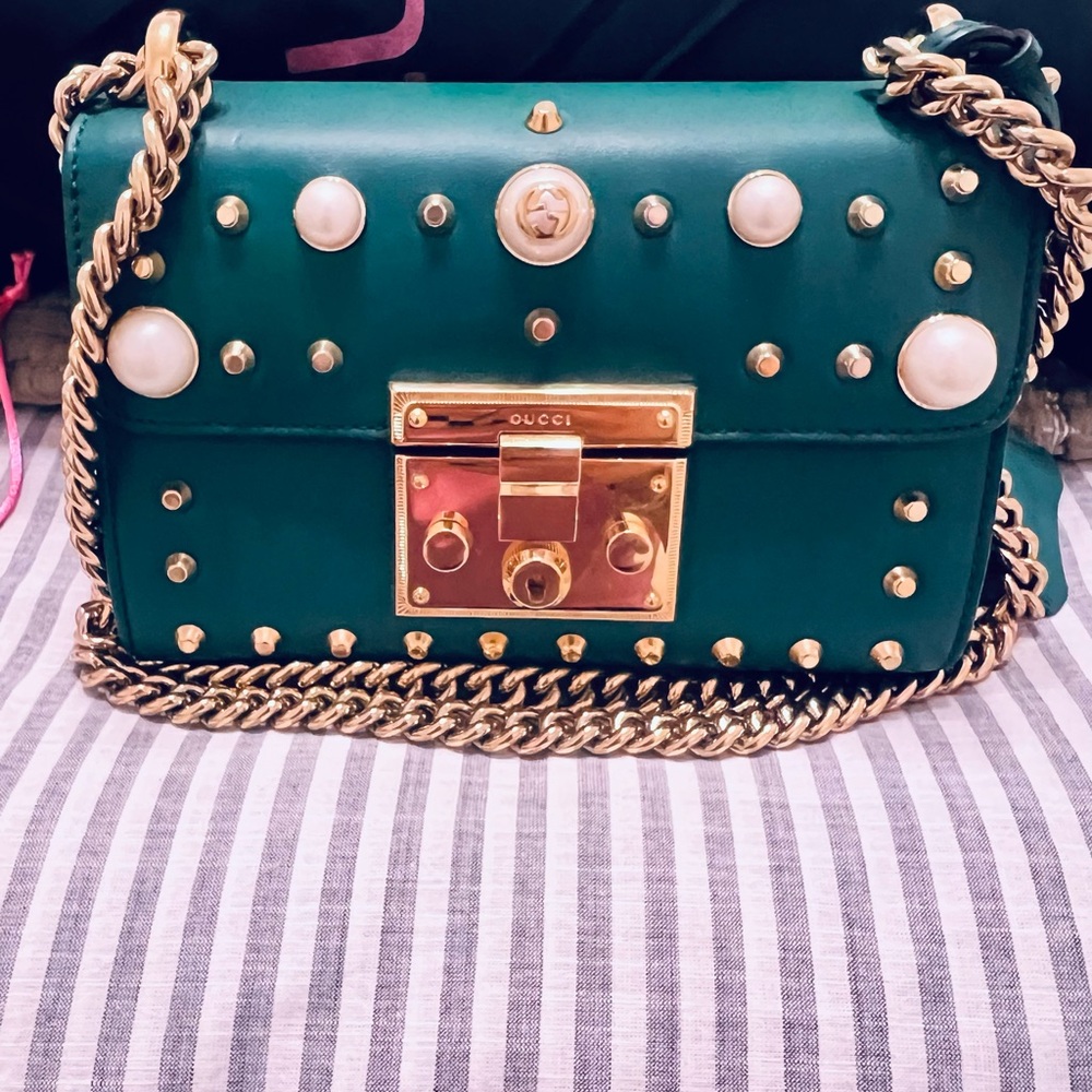 Gucci Green Studded/pearl crossbody Bag - Picture 1 of 5